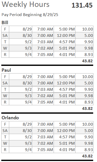 Time Clock (sample)